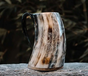 Tasse à boire artisanale en corne de buffle écologique, forme naturelle, motif dragon, style vintage, cadeau de fête pour adultes - Product Image 3
