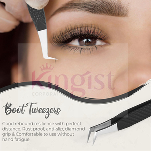 Top Selling Eyelash Tweezers sets 100% Stainless Steel Eyelash <b>Tool</b> Set Rose Gold Eyelash Tweezer Lash Applicator Smooth Tip - Product Image 3