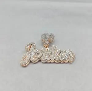 จี้เพชรโมอิสซาไนต์แท้แบบกำหนดเอง Jordan ชุบทองคำขาว 925 เงินสเตอร์ลิง ชุบทองคำชมพู สไตล์ฮิปฮอปสำหรับผู้หญิง น้ำหนัก 18 กรัม - Product Image 2