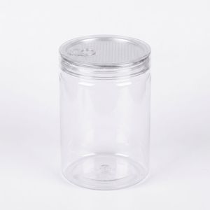 ODM/OEM Round Transparent PET <b>Plastic</b> Penny Candy <b>Jar</b> with Silver Lid Custom Design for Cake & Cookie Display Vietnam Supplier - Product Image 1