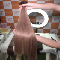 Extensions de cheveux vierges Remy non traités de haute qualité en gros, couleurs personnalisées, pointe plate en kératine, super double drawn