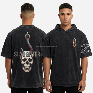 T-shirt graphique Teal Black Death Plague Doctor en coton premium épais – Vente en gros pour fabricants de vêtements personnalisés - Product Image 5