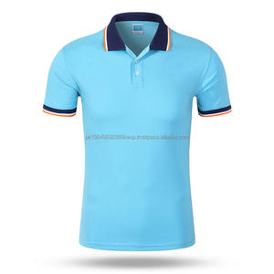 T-shirt en coton bleu marine chemises polo de golf pour hommes avec broderie logo imprimé t-shirts polo avec logo personnalisé - Product Image 4