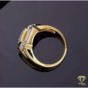 Anillo Geométrico de Lujo para Hombre en Plata 925 con Diamante Cultivado en Laboratorio y Aspecto de Piedra Brillante para Compradores de Joyería al Por Mayor - Product Image 4