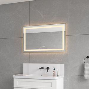 Specchio LED da Bagno 40 X 24 Pollici con Illuminazione Frontale e Posteriore, Montaggio a Parete, Cornice in Alluminio, Antiappannamento, Memoria, 3 Anni di Garanzia - Product Image 2