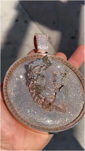 Joyería de Moda Personalizable, Colgante de Letra con Incrustaciones de Moissanita, Chapado en Oro de 14K sobre Plata de Ley, Estilo Hip Hop para Hombre, Certificado GRA - Product Image 3