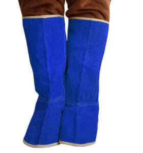Premium Quality Spark Resistant Cowhide Split Leather Shoe Covers Welding Spats Elastic Closure Heavy Duty Flame Retardant - Product Image 3
