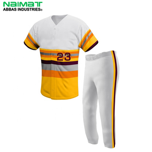 <b>Custom</b> Baseball <b>Uniform</b> Set Sublimated Button Down Jersey and Pants Kit Team Training Sports Match Wear Outfit - Product Image 1