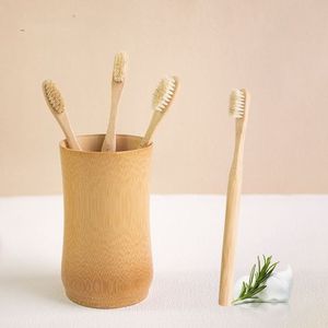 Wood <b>Toothbrush</b> <b>Holder</b> Stand Rectangle Minimalist Design For Bathroom Countertop Use - Product Image 5