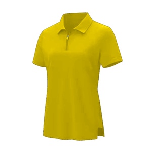 Custom Yellow Golf <b>Polo</b> <b>Shirt</b> Short Sleeve Quarter <b>Zip</b> Sports Top Quick Dry Athletic Tee Casual Uniform Apparel Wear Factory - Product Image 1