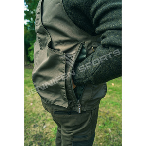 Gilet de chasse d'extérieur en gros, débardeur vert sans manches, multi-poches, respirant, en toile 100% coton - Product Image 4