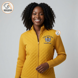 Sigma Gamma Rho |   Cardigan d'hiver en coton 100% respirant, col en V, brodé, style universitaire, tricoté - Product Image 4