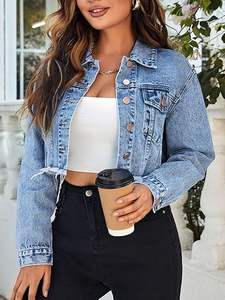 Veste boutonnée à manches longues pour femme ROMEO INDUSTRY, hiver, unie, avec logo sur le devant, respirante, écologique, anti-plis, tricotée, ourlet brut - Product Image 3