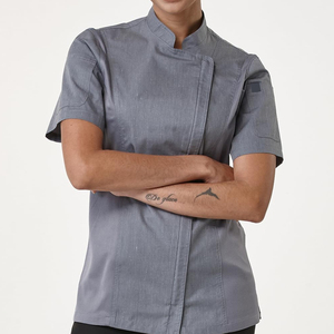 Women Kitchen <b>Chef</b> Jacket With Short Sleeve Professional Manufacture Culinary Uniform Coat For Restaurant Hotel - Product Image 4