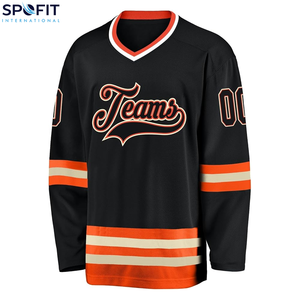 เสื้อฮอกกี้น้ำแข็งคุณภาพสูงแบบกำหนดเอง ผลิตภัณฑ์ล่าสุด พิมพ์ลายแบบซับลิเมชั่น แห้งเร็ว บริการ OEM ชุดกีฬา เสื้อฮอกกี้ - Product Image 2