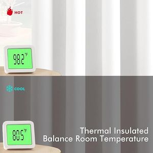 Rideaux occultants thermiques blancs purs de 63 pouces pour chambre et salon, 2 panneaux, économie d'énergie - Product Image 2