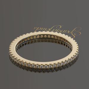 Anillo de eternidad completo con diamantes de moissanita, anillo de boda apilable para mujer |   Anillo de Oro Sólido a Juego |   Anillo Infinito - Product Image 3