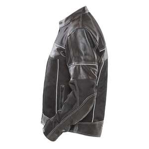 Chaqueta de Cuero para Hombre de Primera Calidad 2026, Chaqueta de Cuero Genuino Negra Personalizada, Impermeable, con Cuello Alto, de Piel de Vaca - Product Image 2