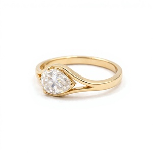 แหวนหมั้นเพชรทรงหยดน้ำ 1.25 กะรัต ทองคำขาว 14K ดีไซน์แหวนแยกส่วน ประดับเพชรทรงหยดน้ำเพาะเลี้ยงในห้องปฏิบัติการ ของขวัญเครื่องประดับแต่งงานสุดพิเศษ - Product Image 1