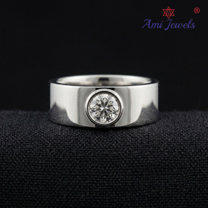 Premium Platinum Diamond Engagement Band <b>Ring</b> for <b>Men</b> Sparkling Elegant Groom Jewelry - Product Image 1