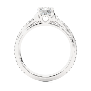Bague de fiançailles de luxe en or 18 carats avec diamant naturel rond taille brillant de 1,23 carat, bijoux fins pour femmes - Product Image 4