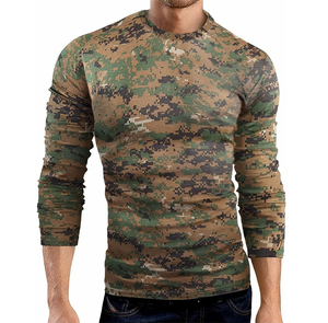 เสื้อยืดลายพรางแขนยาวผู้ชาย ผ้าฝ้าย 100% ระบายอากาศได้ดี ลายพิมพ์แบบซับลิเมชั่น ขายดี - Product Image 5