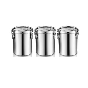 Durable Metal Herb Storage <b>Containers</b> for Kitchen Use Stainless Steel Spice Jars Set of 3 with Airtight Lids and Clips - Product Image 4