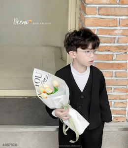 Fashion <b>Black</b> and Gray Toddlers <b>Boys</b> Kids Designers Clothes Formal <b>Suits</b> 3 Pieces Soild Color Costume Formal Dress Wedding - Product Image 1