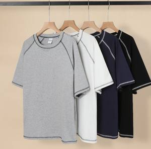 T-shirt Tendance 240 g/m² 100 % Coton Toile Épaisse Coupe Slim Manches Raglan Coutures Visibles sur le Devant Été Broderie Personnalisée Rapide - Product Image 2