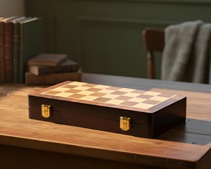Échiquier et décoration d'échecs au design ouvert pour la maison, le bureau, cadeau de style de vie et boîte de collection décorative avec pièces d'échecs - Product Image 3