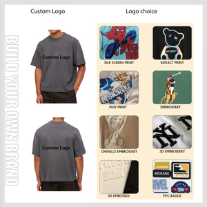 เสื้อยืดผู้ชายขายส่ง ทรงบ็อกซี่ ฟิตโอเวอร์ไซส์ ไซส์พลัส ผ้าคอตตอนหนา 100% คอริบ สตรีทแวร์ 280gsm - Product Image 4