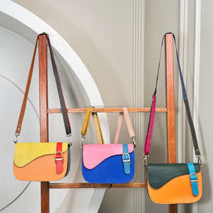 2025 haute qualité unique bandoulière sacs à main recycler cuir luxe dames sac à main coloré en cuir sacs de messager pour les femmes - Product Image 5