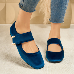 2026 New Arrival Spring Ladies Retro Velvet Mary Jane <b>Shoes</b> <b>Soft</b> Sole Square Toe Flat Height-Enhancing & Slimming - Product Image 3