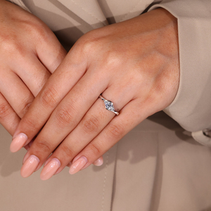Round Cut Diamond Engagement <b>Ring</b> Twisted Solitaire <b>Ring</b> Lab Grown Diamond Promise <b>Ring</b> Bridal Jewelry - Product Image 5