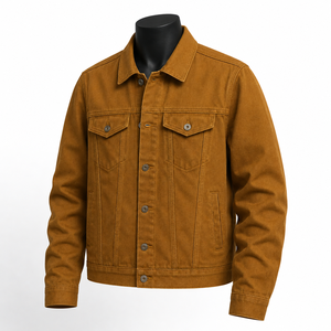 Custom Men Brown <b>Suede</b> Trucker <b>Jacket</b> Casual Button Up Western Style <b>Jacket</b> OEM ODM Manufacturer - Product Image 3