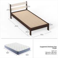 Lit simple Premyrr` Range Roverb en bois massif Noyer & Wengé & Finition Givrée, design plateforme minimaliste à monter soi-même