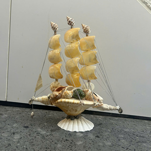 Seashell Boat Decoration Natural Polished <b>Abalone</b> <b>Shell</b> Conch Handmade Vietnam Factory Wholesale Hanging Boat Aquarium Craft - Product Image 2