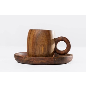 Eco Friendly Wooden Mug Handmade Solid Wood Coffee Cup Natural Finish Rustic Design Drinkware for Kitchen - Product Image 1