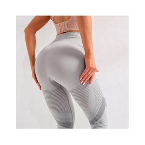 Elegant Style Women's Premium Quality <b>Seamless</b> Breathable Mid Waist Polyester/Nylon <b>Leggings</b> Bright Colors Best Wholesale - Product Image 4