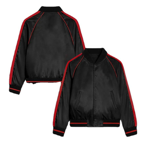 Hot Selling Light Weight Comfortable Satin Jackets Women Custom Color Quick Dry Men's Satin Varsity Jackets - Product Image 4