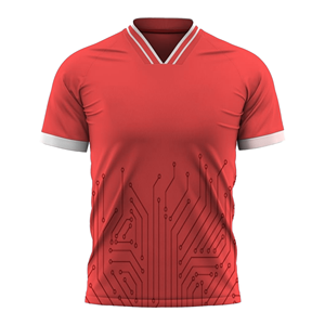 Camiseta de Fútbol para Hombre, Cuello en V, Manga Corta, Estampado Digital, Absorbente de Humedad, Poliéster, Cierre con Hebilla en T, Corte Regular - Product Image 6