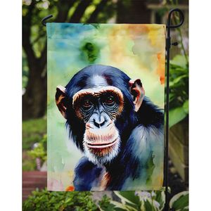 Bandera de jardín de chimpancé Multicolor, buzón decorativo y cartel de patio para ilustraciones de Patio para macizos de flores y tamaño de jardín - Product Image 3