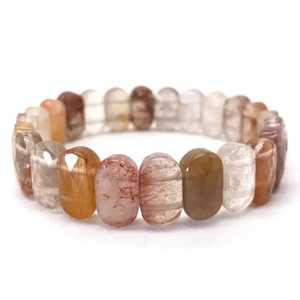 MN Exports MNE-899 Pulsera Elástica de Cuentas de Cuarzo Bohemio para Mujer, Patrón de Piedras Naturales, Regalo de Moda para Amantes - Product Image 1
