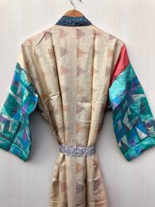 Robe légère style sari, colorée, pour la plage ou les loisirs, en soie, kimono de demoiselle d'honneur, col en V, prix de gros - Product Image 5