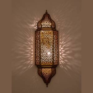 Wholesale Luxury Moroccan Brass <b>Wall</b> <b>Sconce</b> Lantern Intricate Cutout Design for Home Decoration - Product Image 1