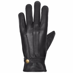 Guantes de Conducción Clásicos de Cuero Negro, Diseño Unisex de Dedos Completos, Correa de Muñeca Ajustable, Agarre Seguro y Cómodo, Para Todas las Estaciones - Product Image 5