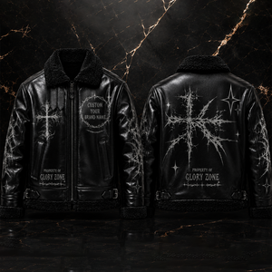Chaqueta de Cuero Bomber Personalizada con Serigrafía, Hecha con Cuero Genuino de Primera Calidad, Estilo Vintage Moderno para Unisex, Invierno, Aire Libre, Calle - Product Image 1