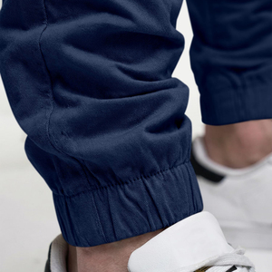 Pantalones Jogger Cargo Azul Marino para Hombre, Pantalones Casuales Ligeros con Bolsillos Laterales y Dobladillo Elástico - Product Image 4