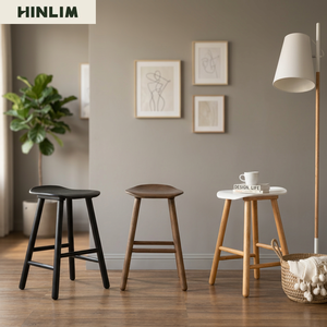 Modern Contemporary Wood Counter Height Chair with Ergonomic Seat Durable Design for Living Room <b>Stool</b> & Ottoman Use in Hotel - Product Image 3