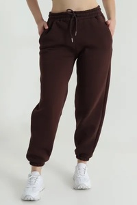EVER GLOW Anti-Wrinkle Drawstring Closure Mid Waist Full-<b>Length</b> Side Pocket Sport Leggings 100% Cotton Canvas Winter Pants <b>Women</b> - Product Image 2